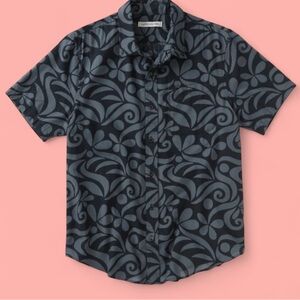 Outerknown Black and Gray Patterned Shirt brand NWT SS studio shirt XL